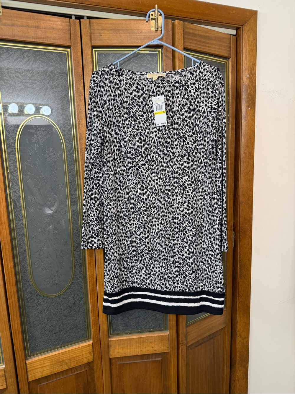 MICHAEL KORS, Ladies Black & White Patterned Women's Dress, BRAND NEW